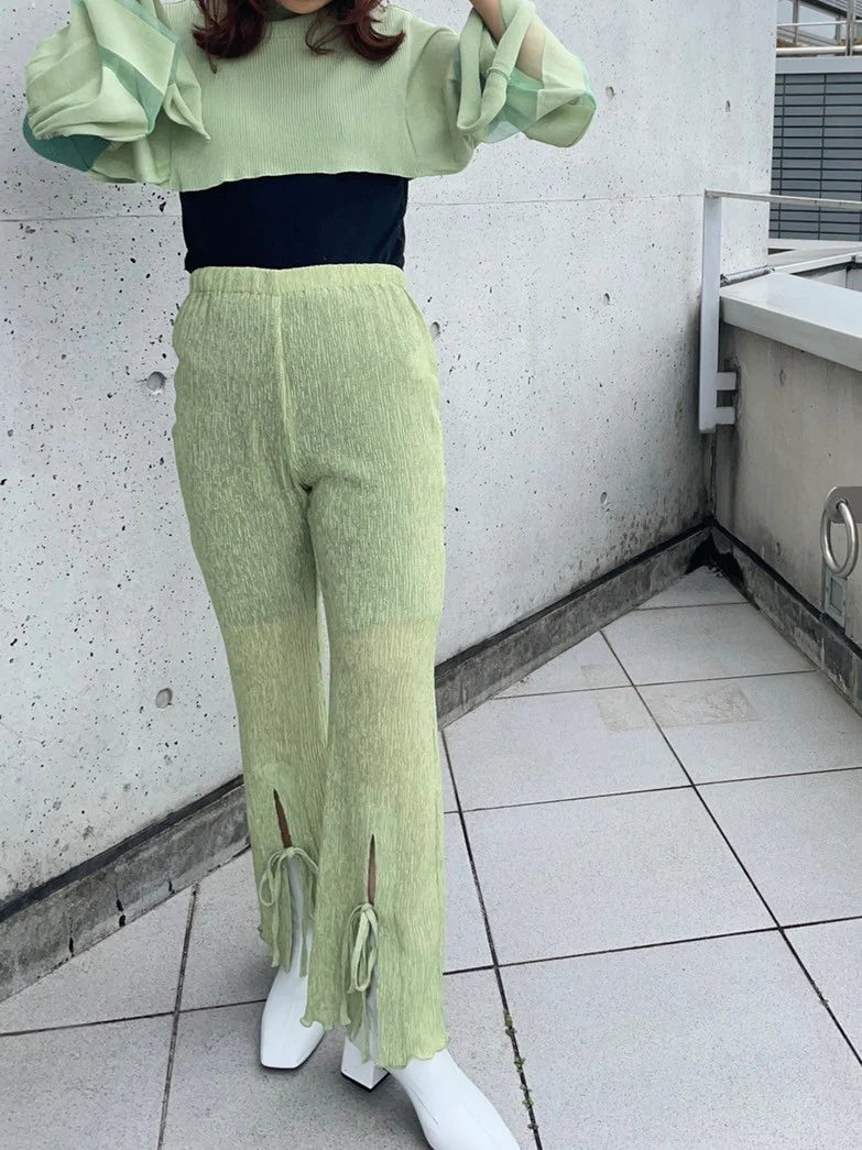 シースルーニットパンツ