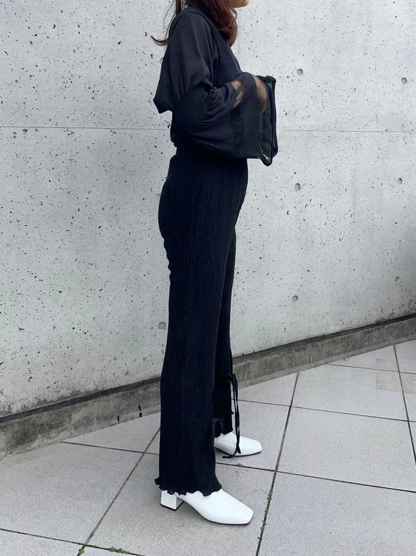 シースルーニットパンツ