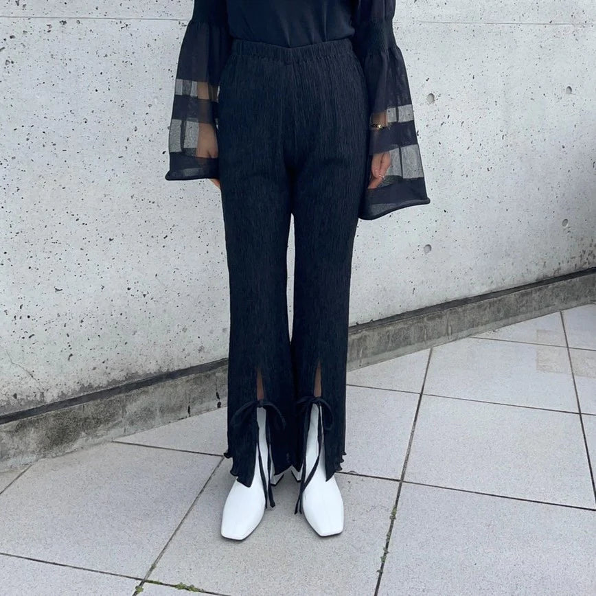 シースルーニットパンツ