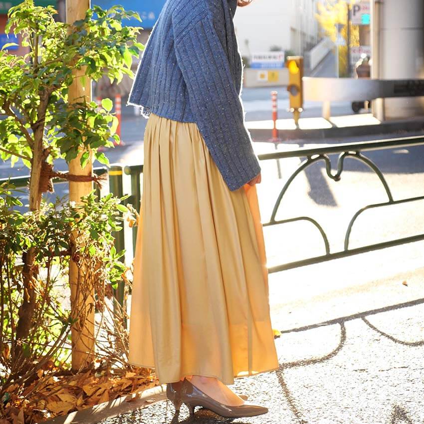 レザーライクプリーツスカート