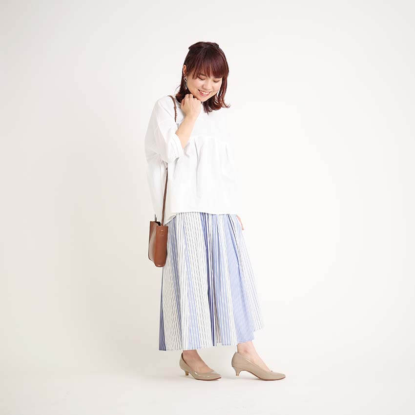 マルチストライプ ロングスカート