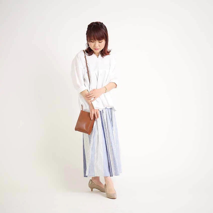 マルチストライプ ロングスカート