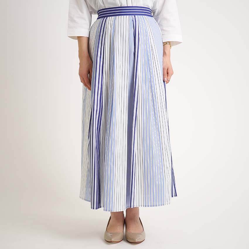 マルチストライプ ロングスカート