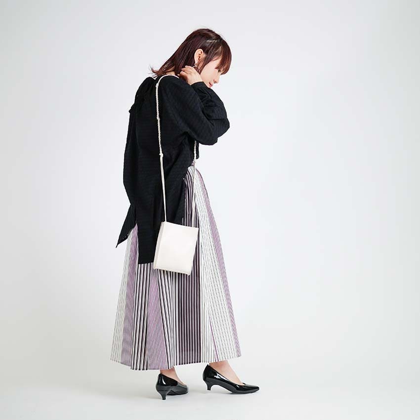 マルチストライプ ロングスカート