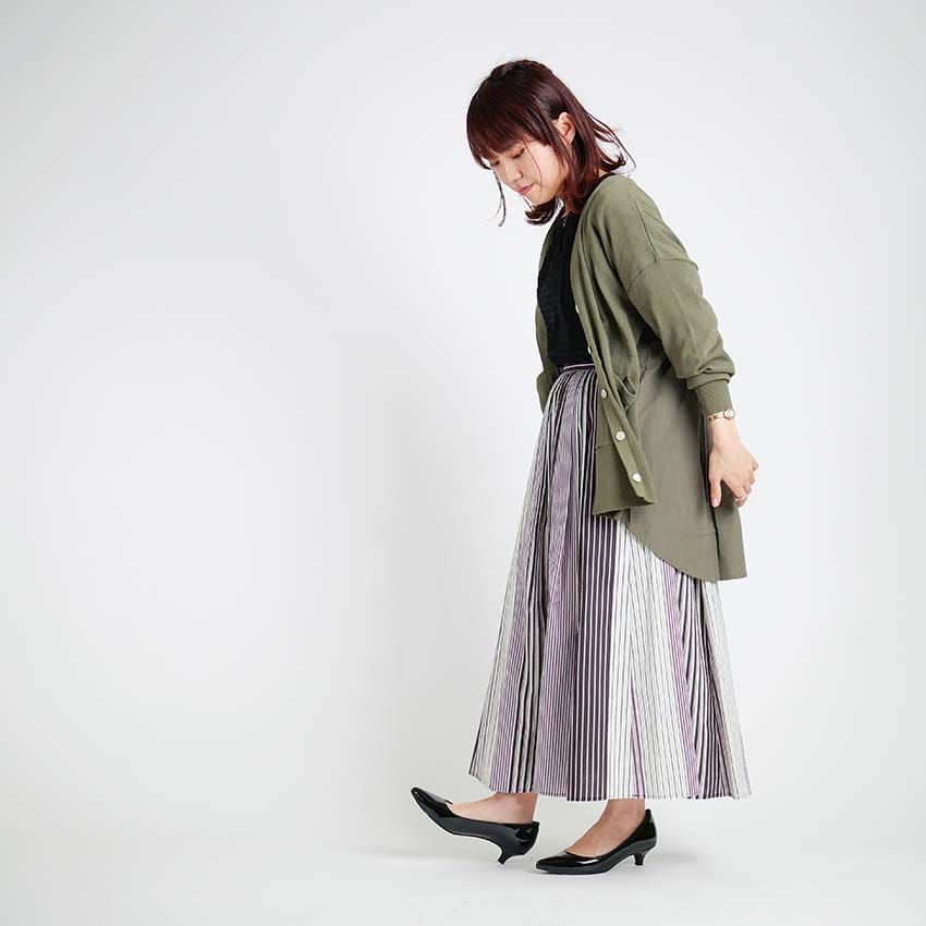 マルチストライプ ロングスカート