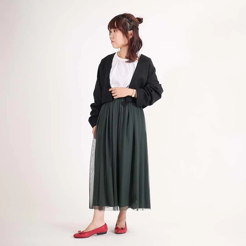 リバーシブルチュールスカート