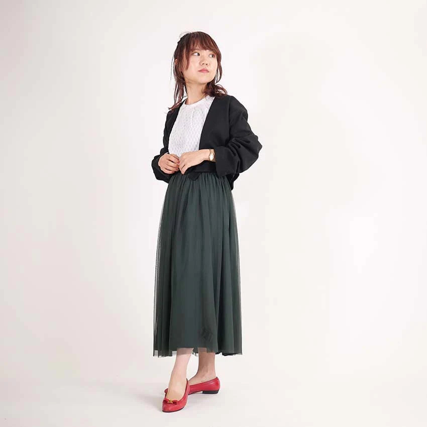 リバーシブルチュールスカート