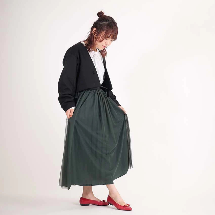 リバーシブルチュールスカート