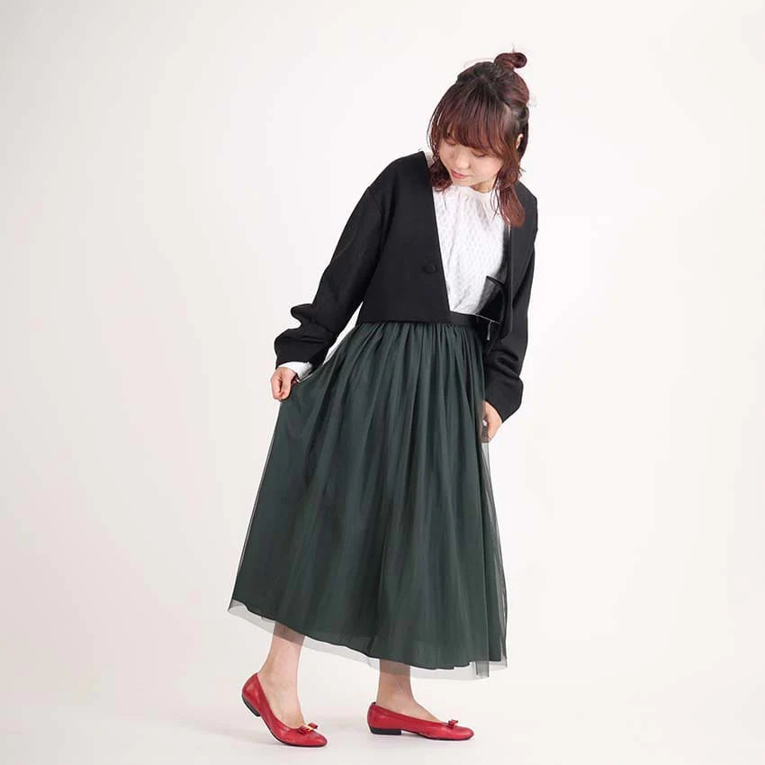 リバーシブルチュールスカート