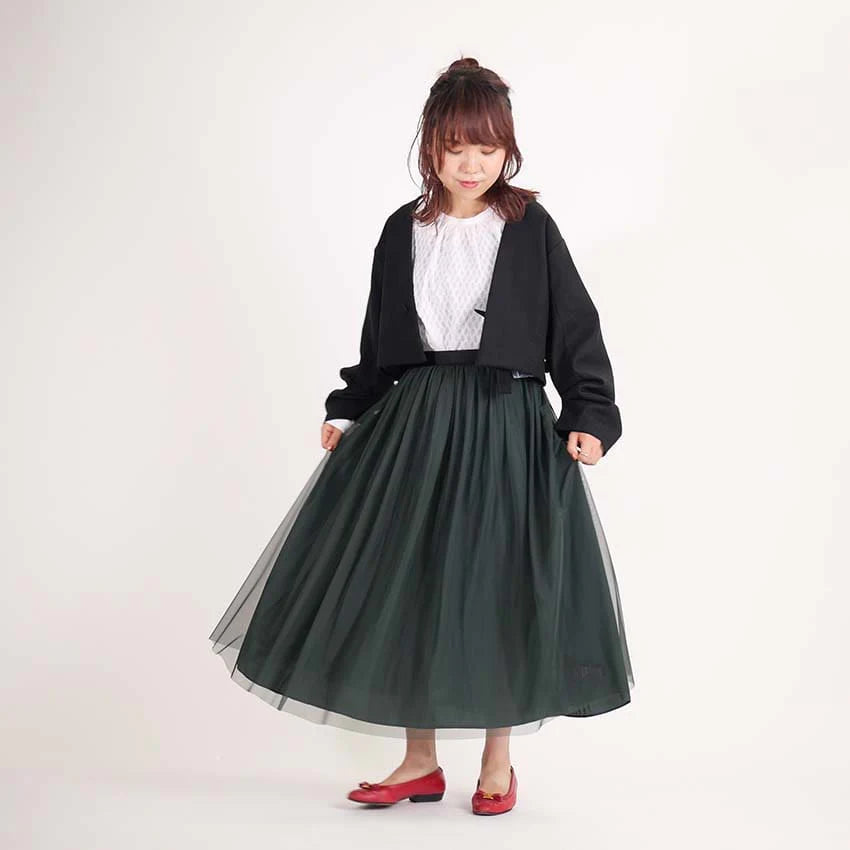 リバーシブルチュールスカート