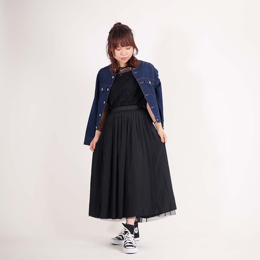 リバーシブルチュールスカート
