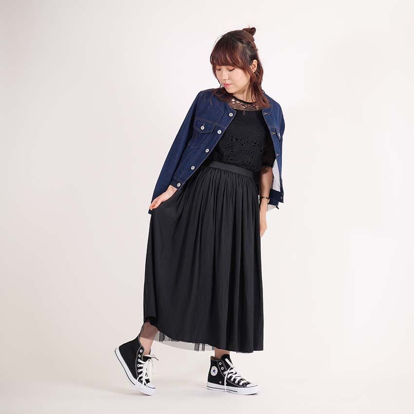 リバーシブルチュールスカート